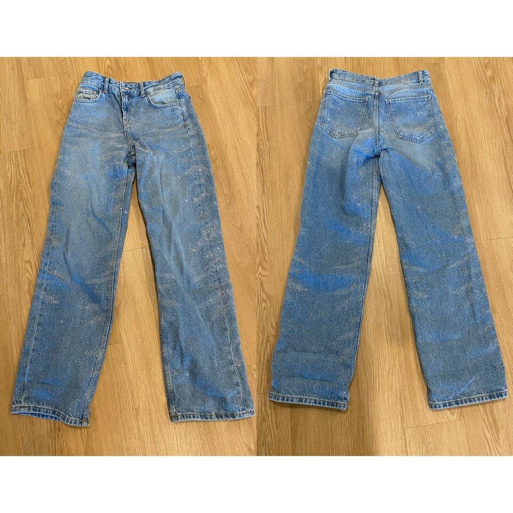 BERSHKA Glitter Rhinestone jeans size 2